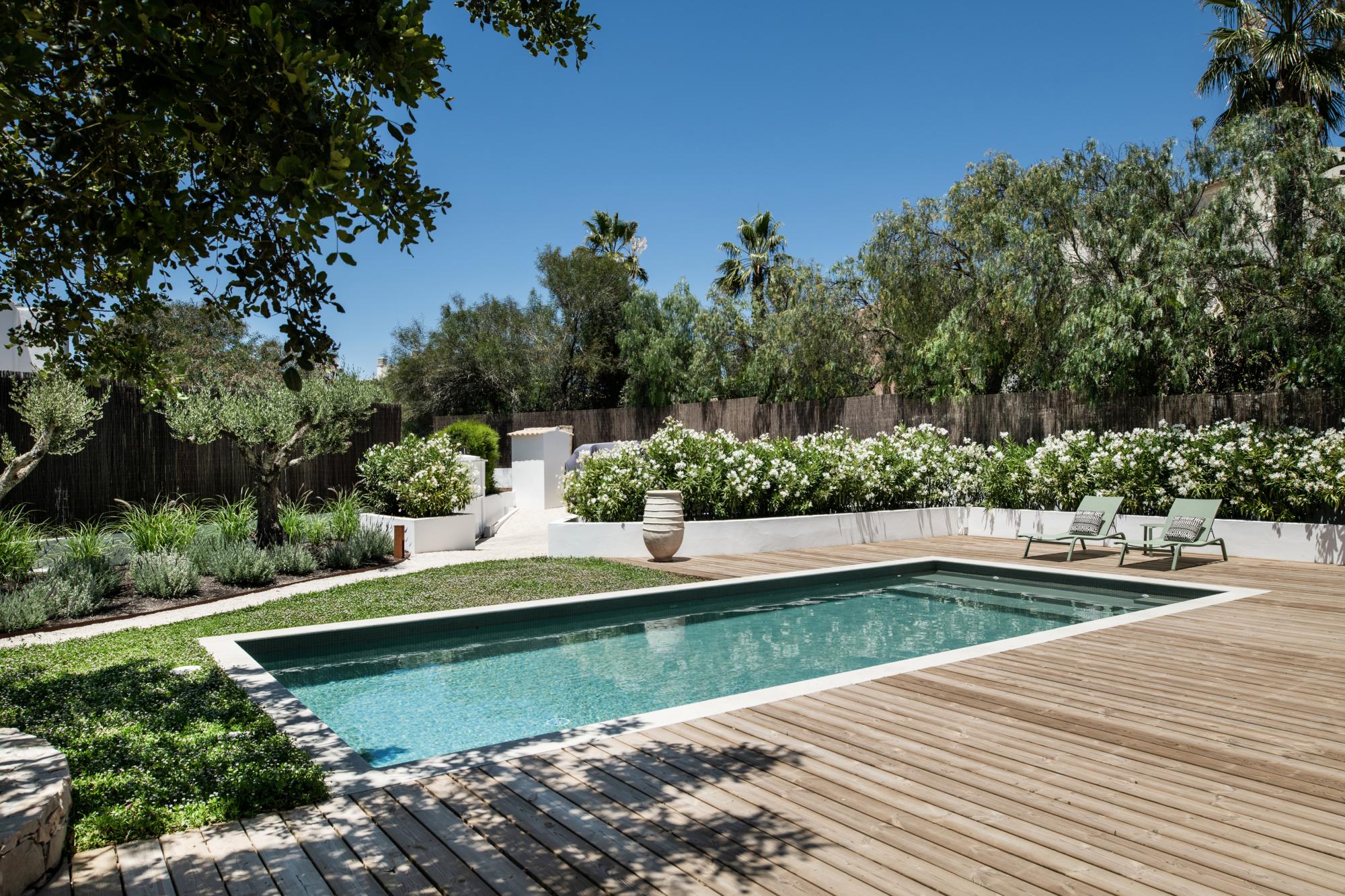 piscine dans jardin sec