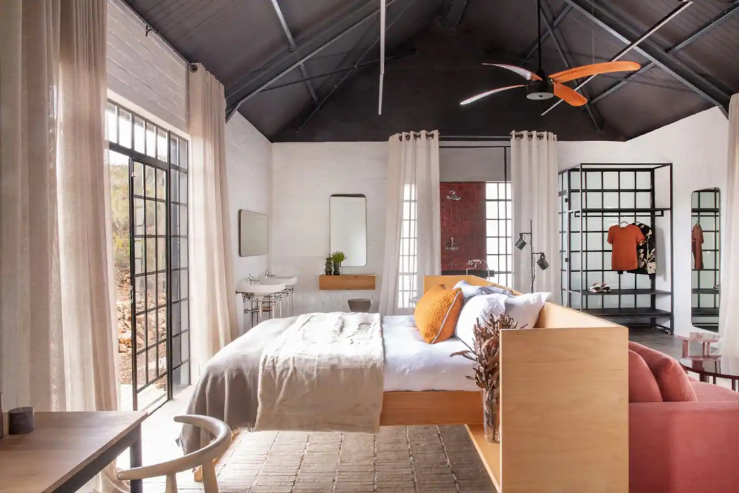 salon et chambre petite maison loft 