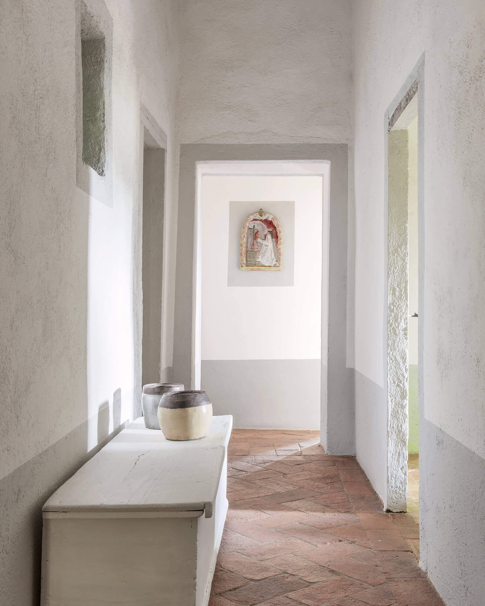 couloir rustique maison en pierres