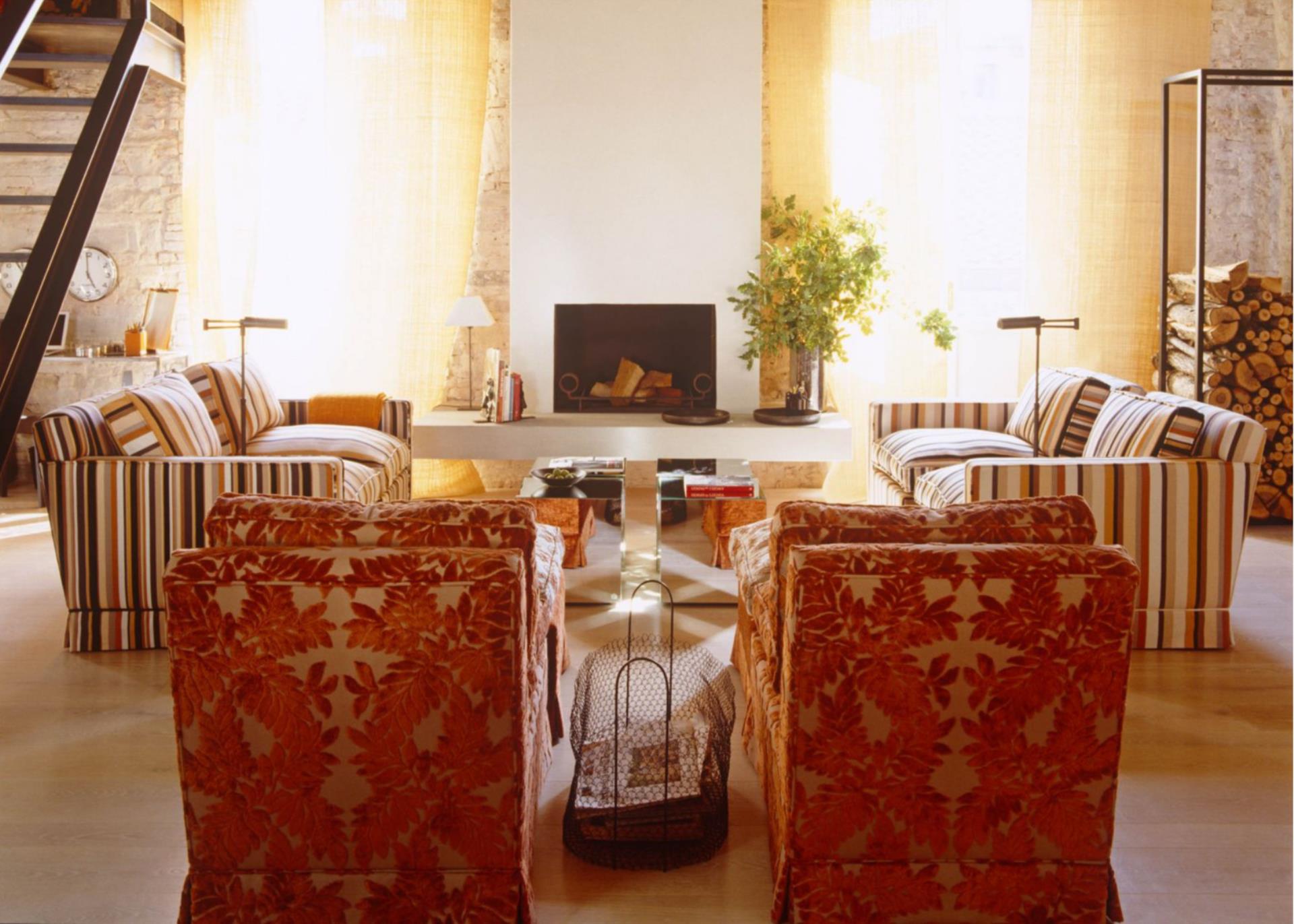 salon avec cheminée décoration contemporaine