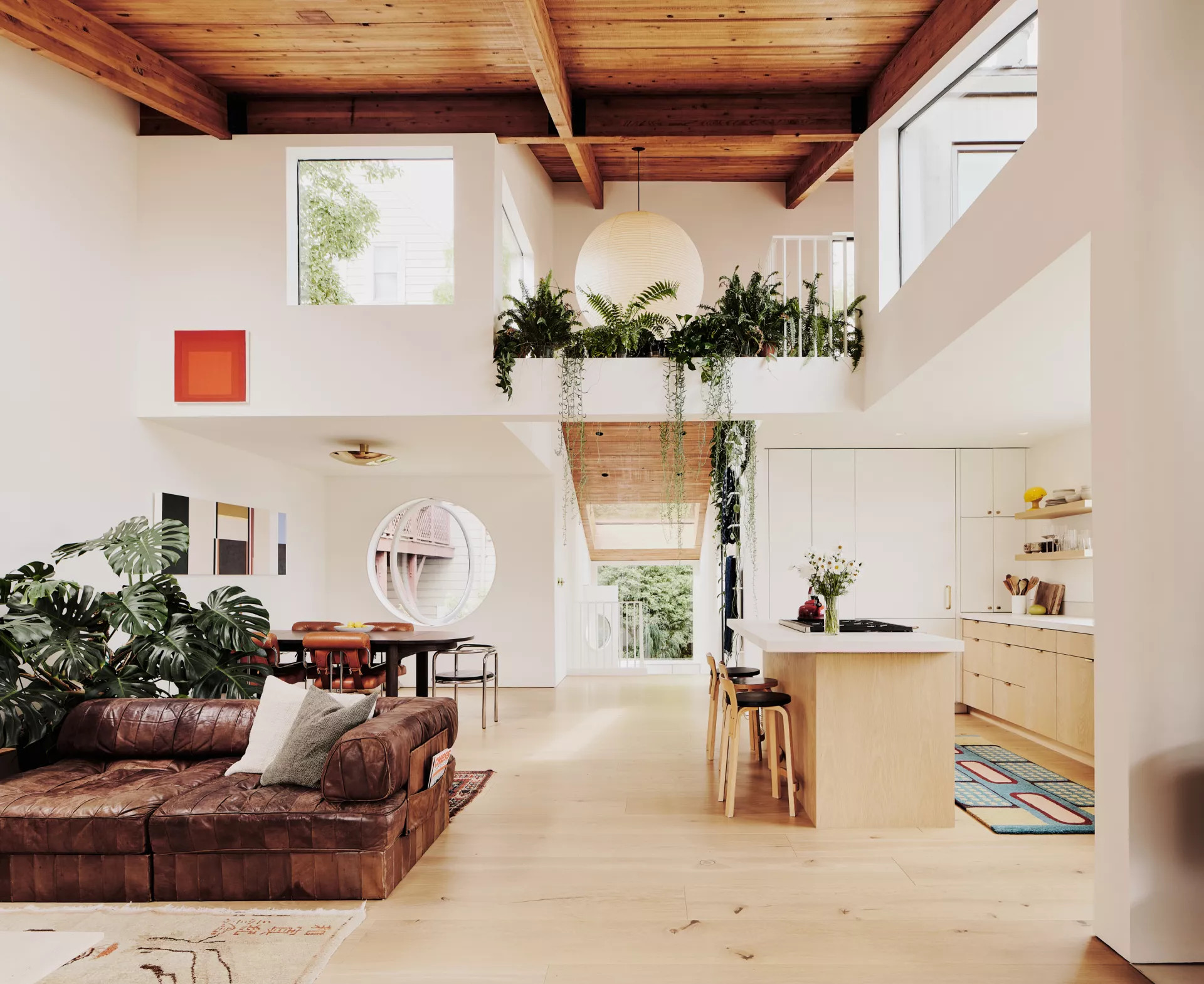 salon décoration contemporaine avec plantes vertes