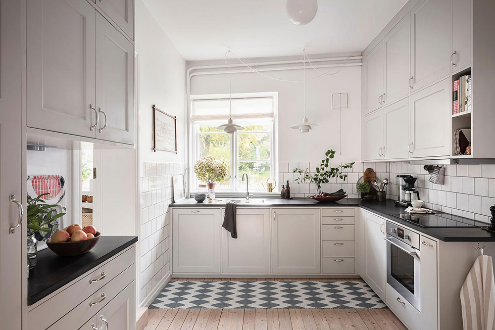 cuisine blanche avec parquet