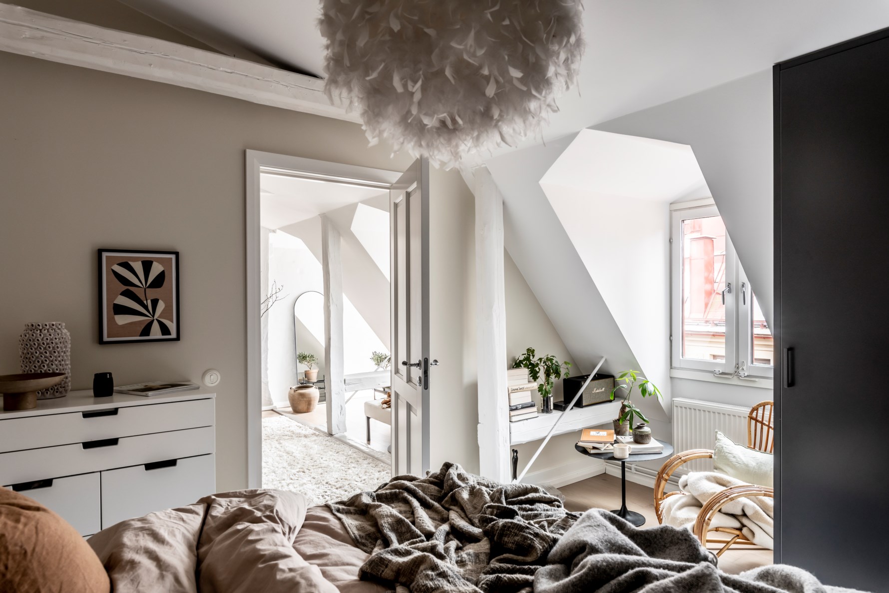chambre appartement blanc de 75m2