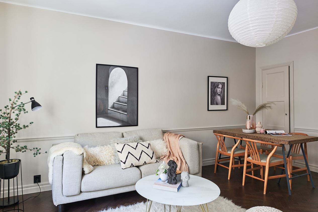 salon décoration beige scandinave