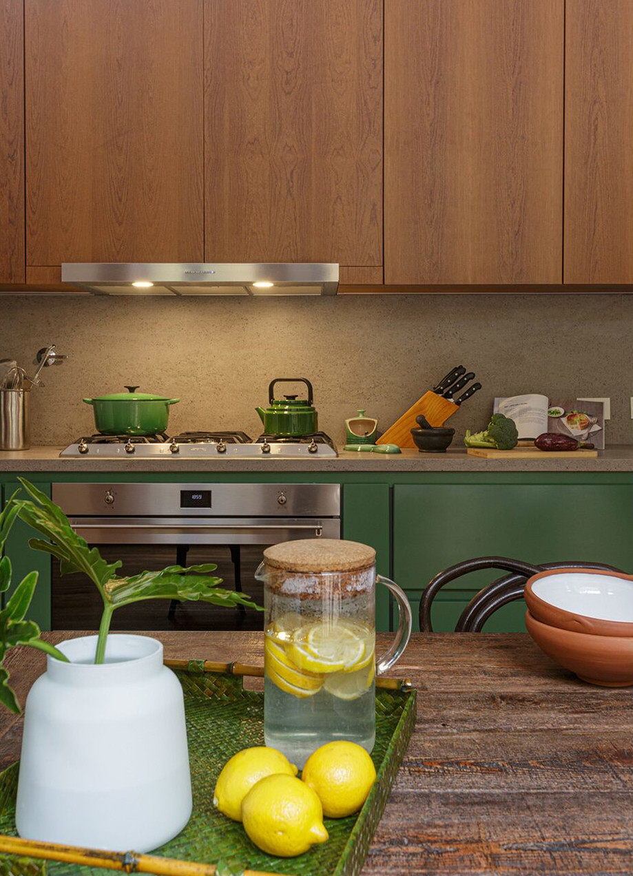 cuisine vert et bois