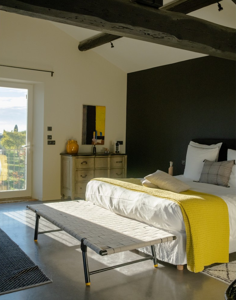 chambre avec poutres ferme Les Callis chambre avec poutres ferme Les Callis