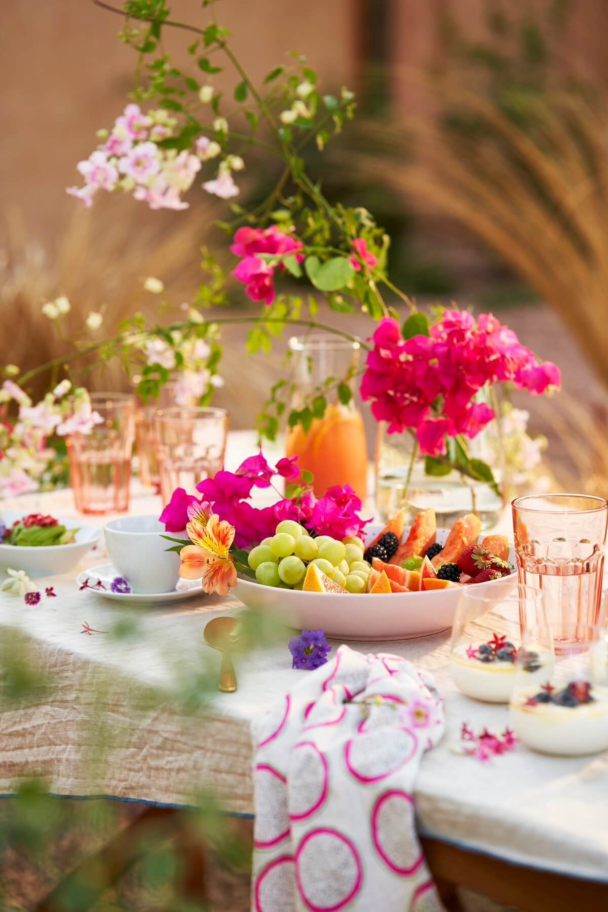 table extérieure décorée