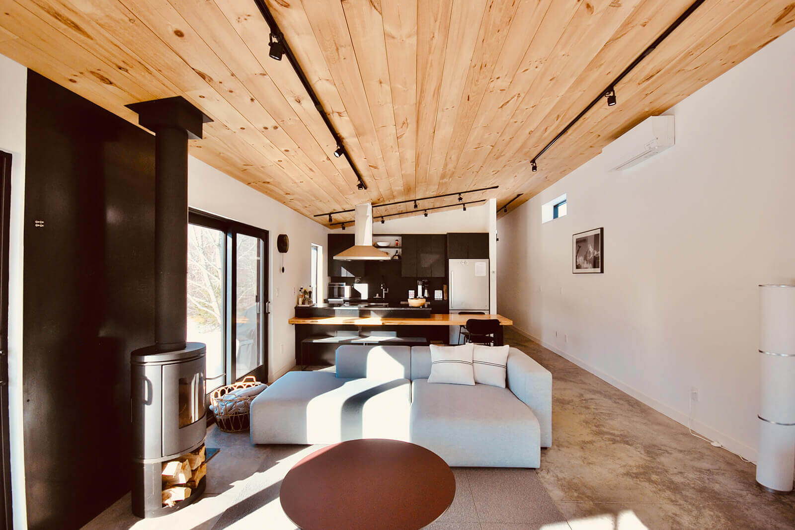 salon maison en bois décoration design