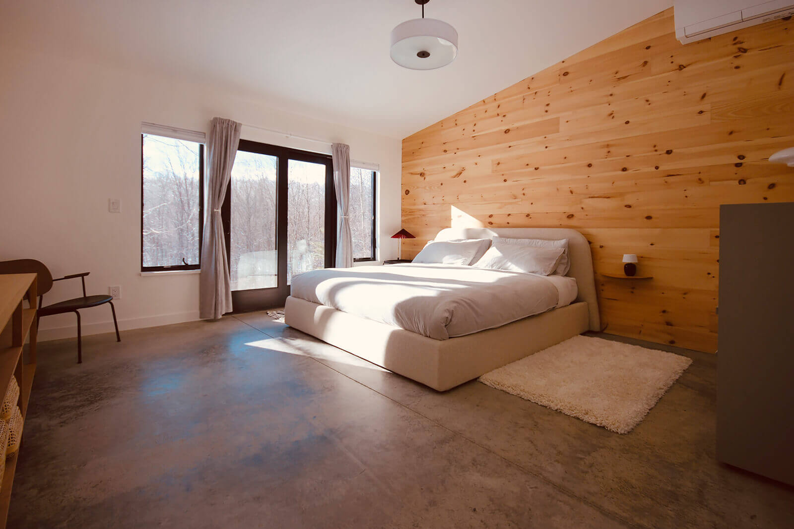 chambre minimaliste maison en bois 