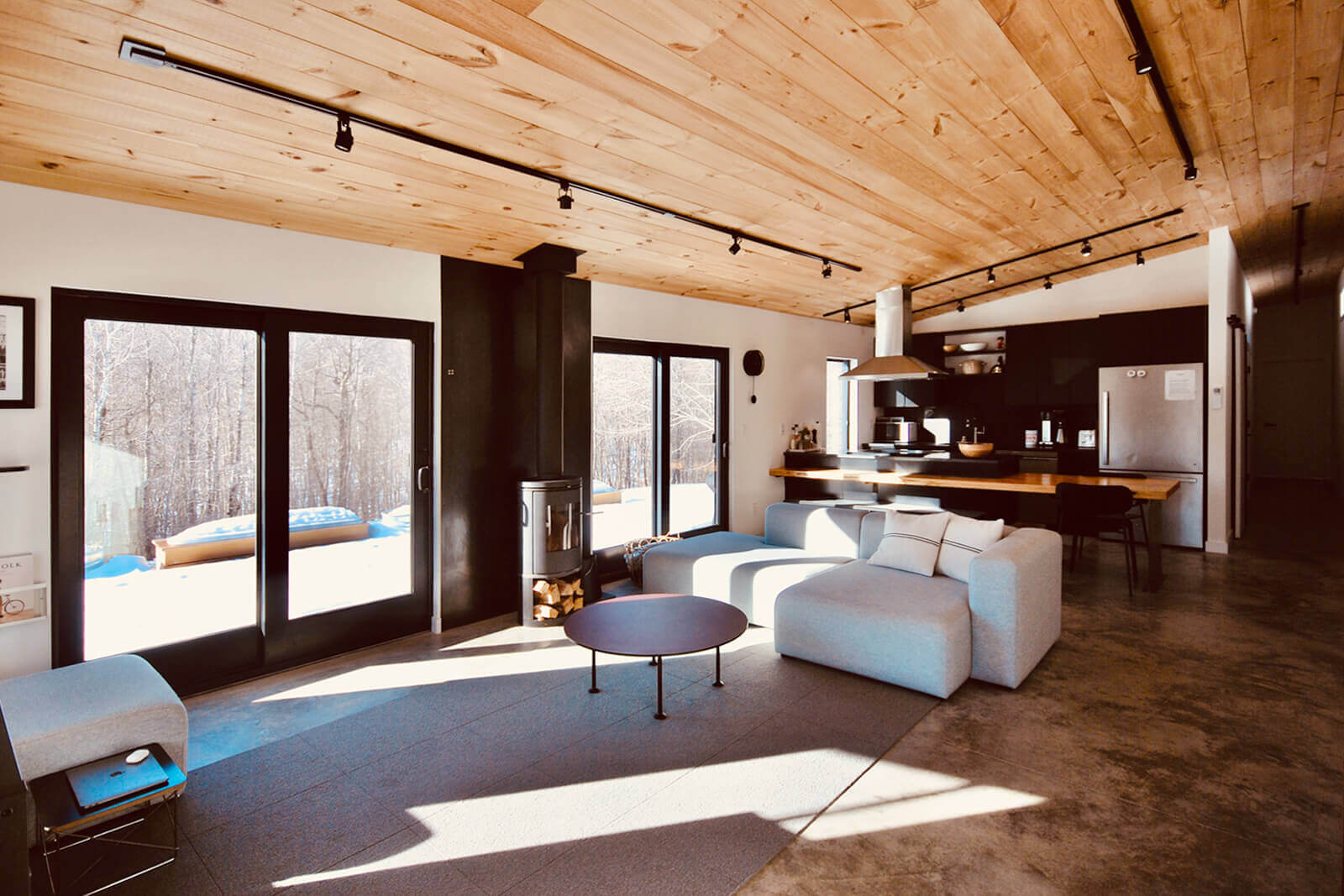 salon maison en bois décoration design
