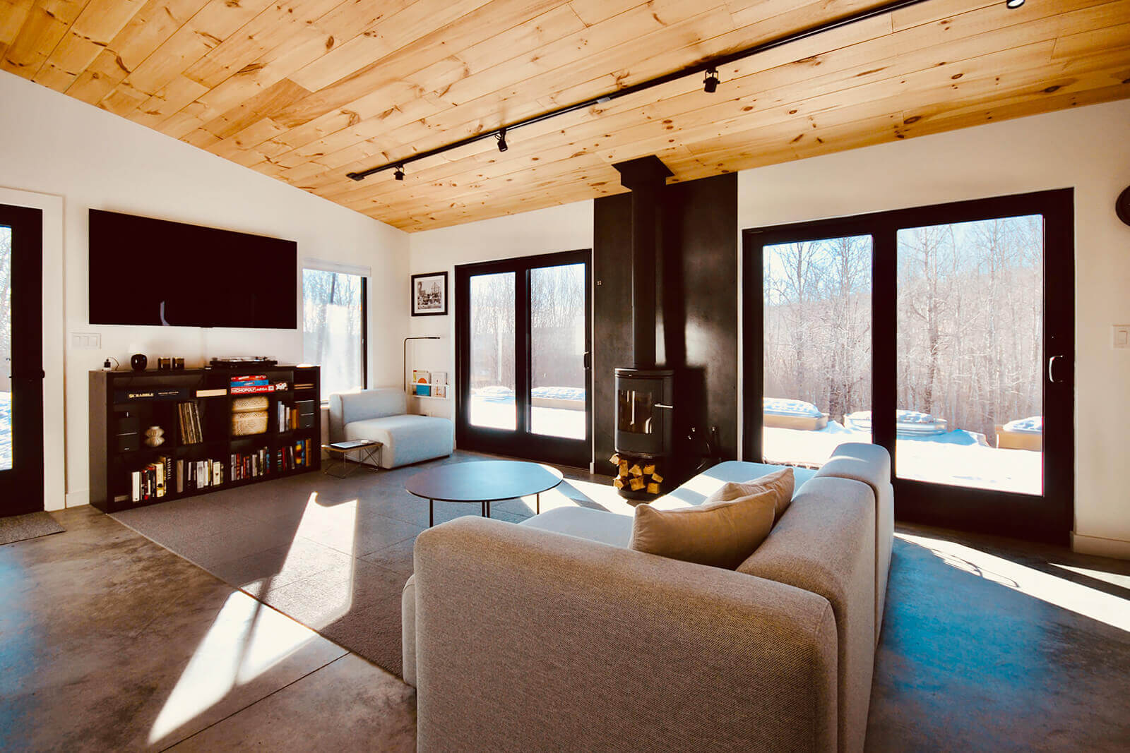 salon maison en bois décoration design