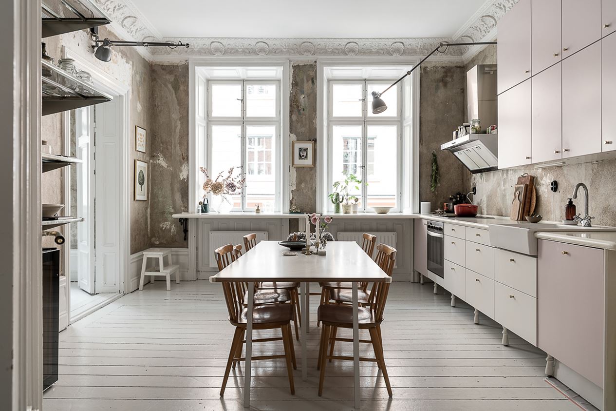 cuisine design rose murs bruts décoration scandinave cuisine design rose murs bruts décoration scandinave