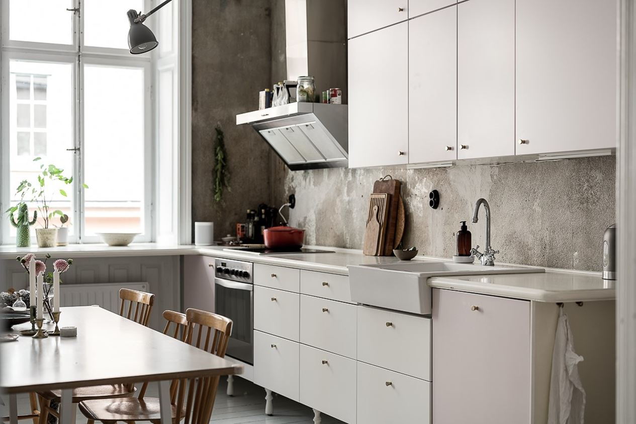 cuisine rose design murs bruts décoration scandinave cuisine rose design murs bruts décoration scandinave