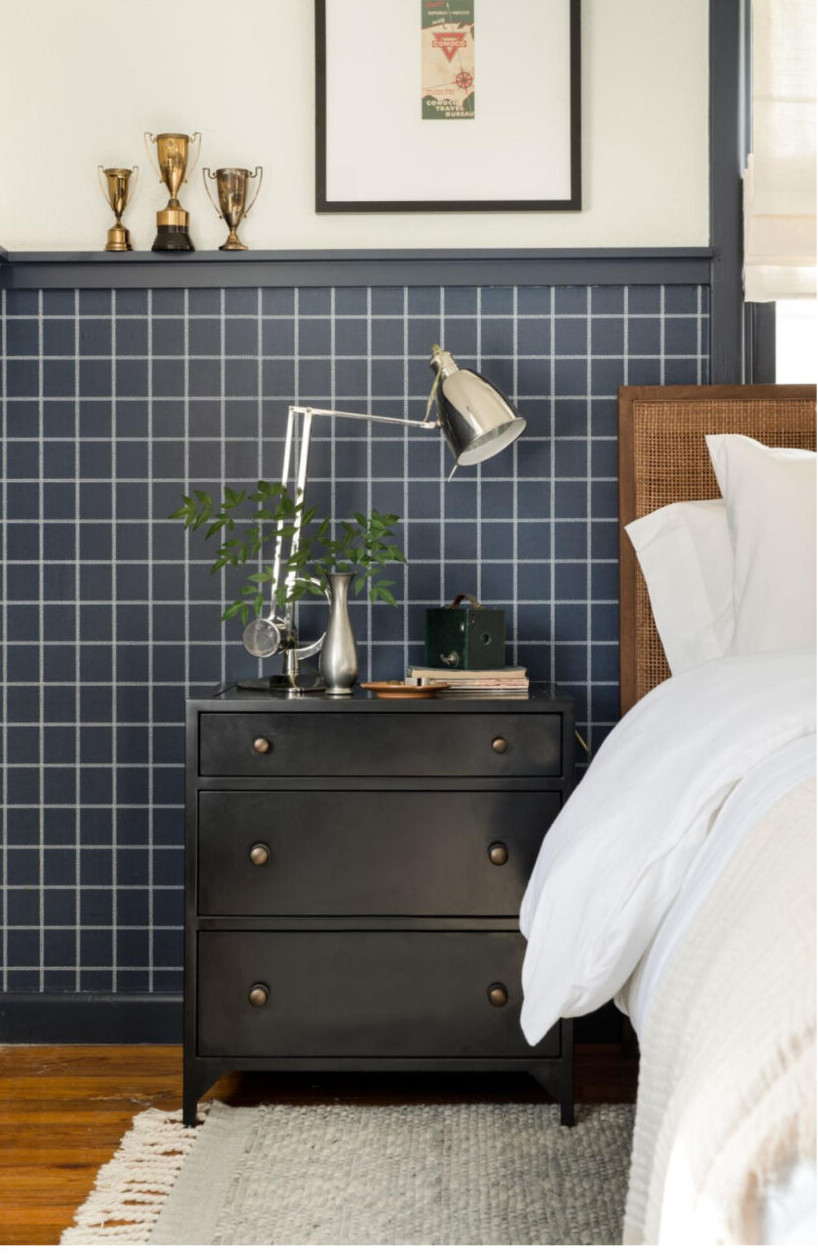 chambre tête de lit papier-peint rénovée par Joanna Gaines chambre tête de lit papier-peint rénovée par Joanna Gaines