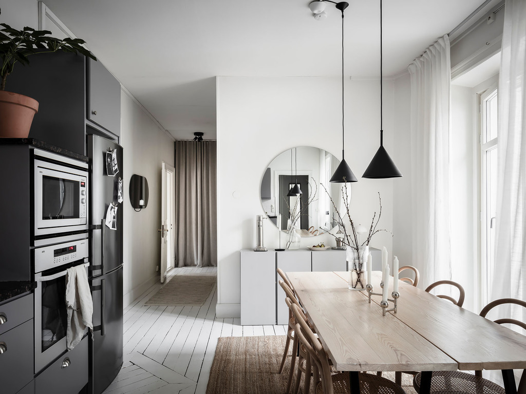 cuisine design grise avec table bois clair cuisine design grise avec table bois clair