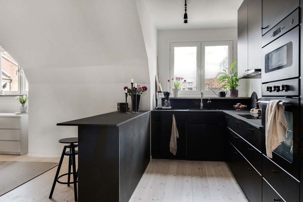 cuisine design noire en U