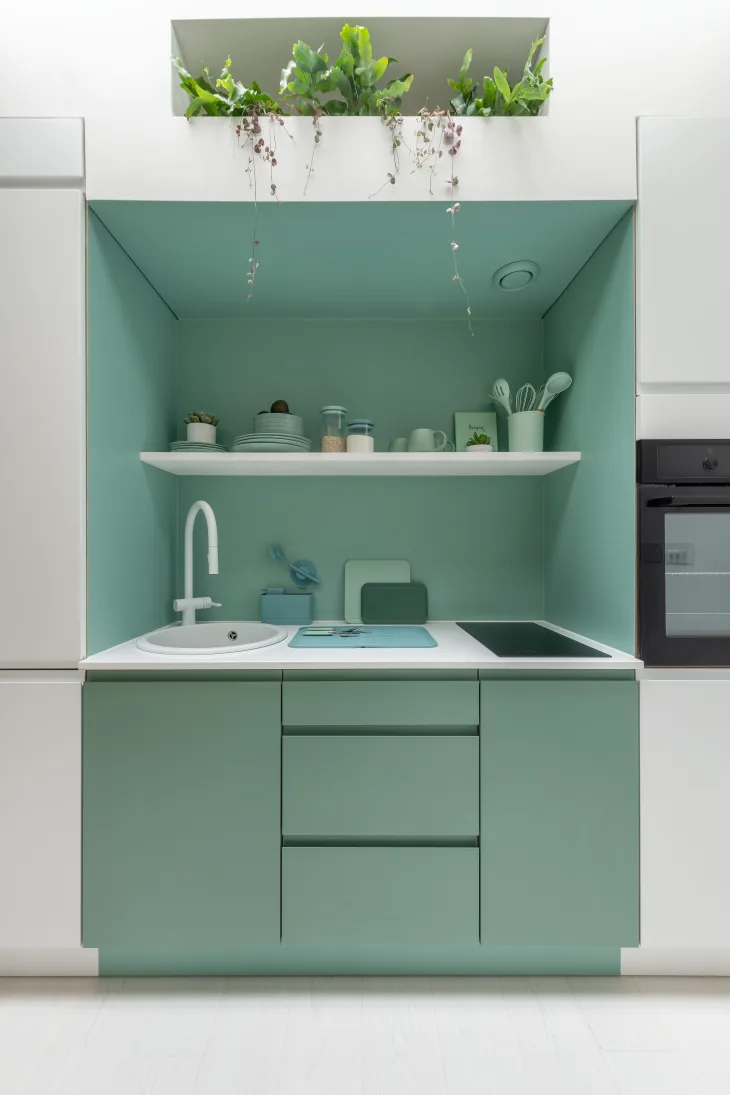 petite cuisine design verte