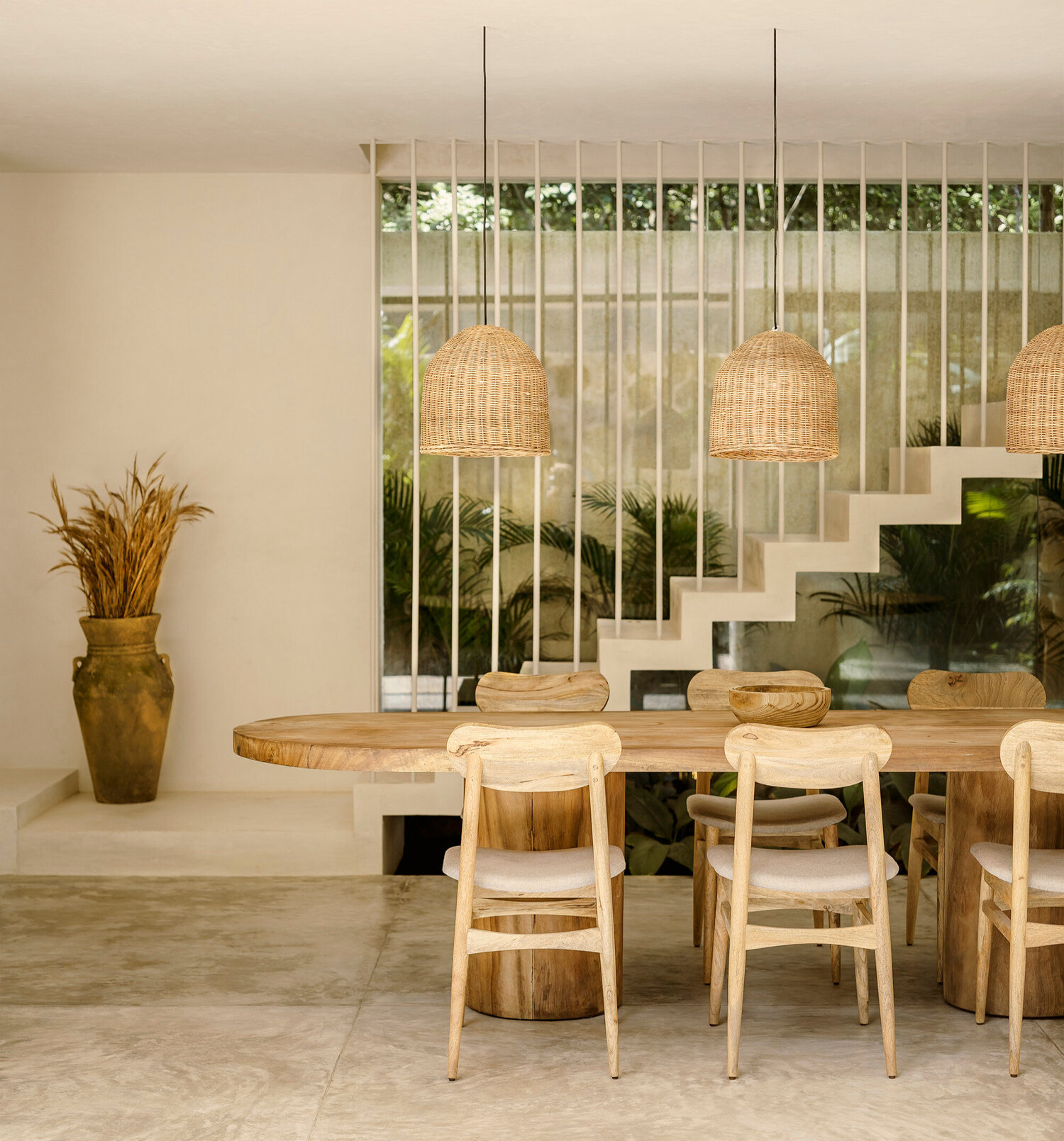 salle à manger décoration naturelle maison Mexique