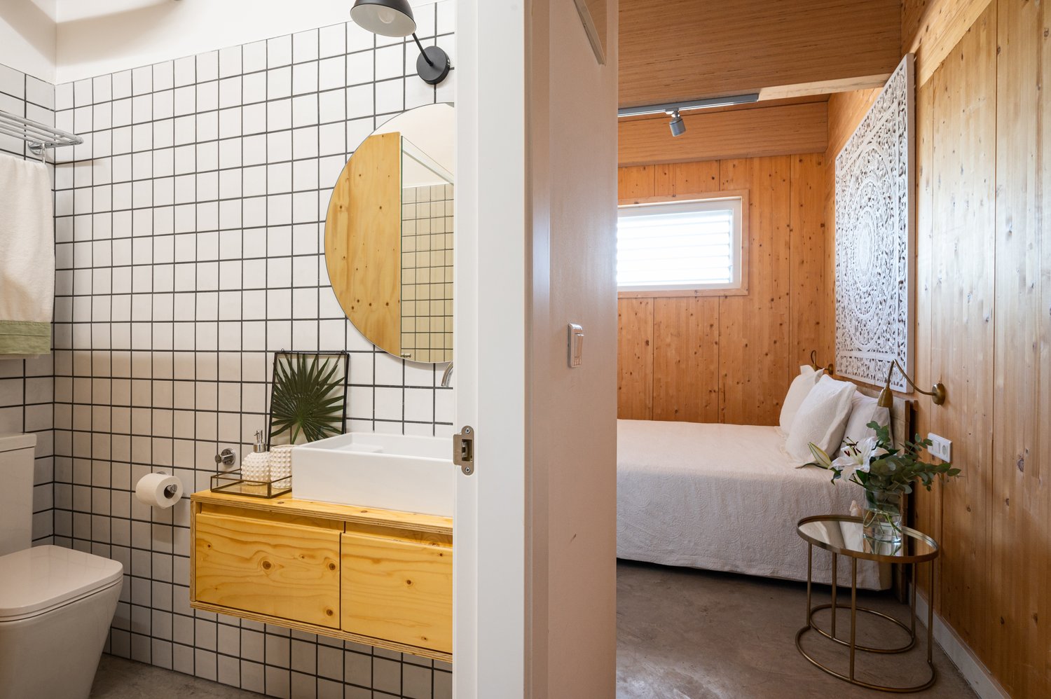 chambre avec salle de bain décoration contemporaine