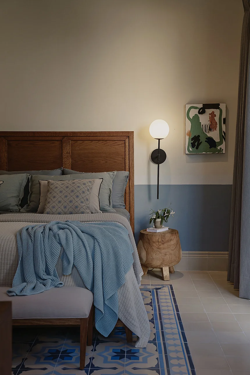 chambre bleue décoration contemporaine