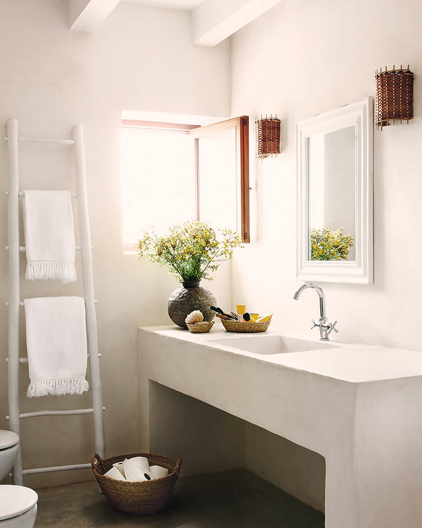 salle de bain rustique chic