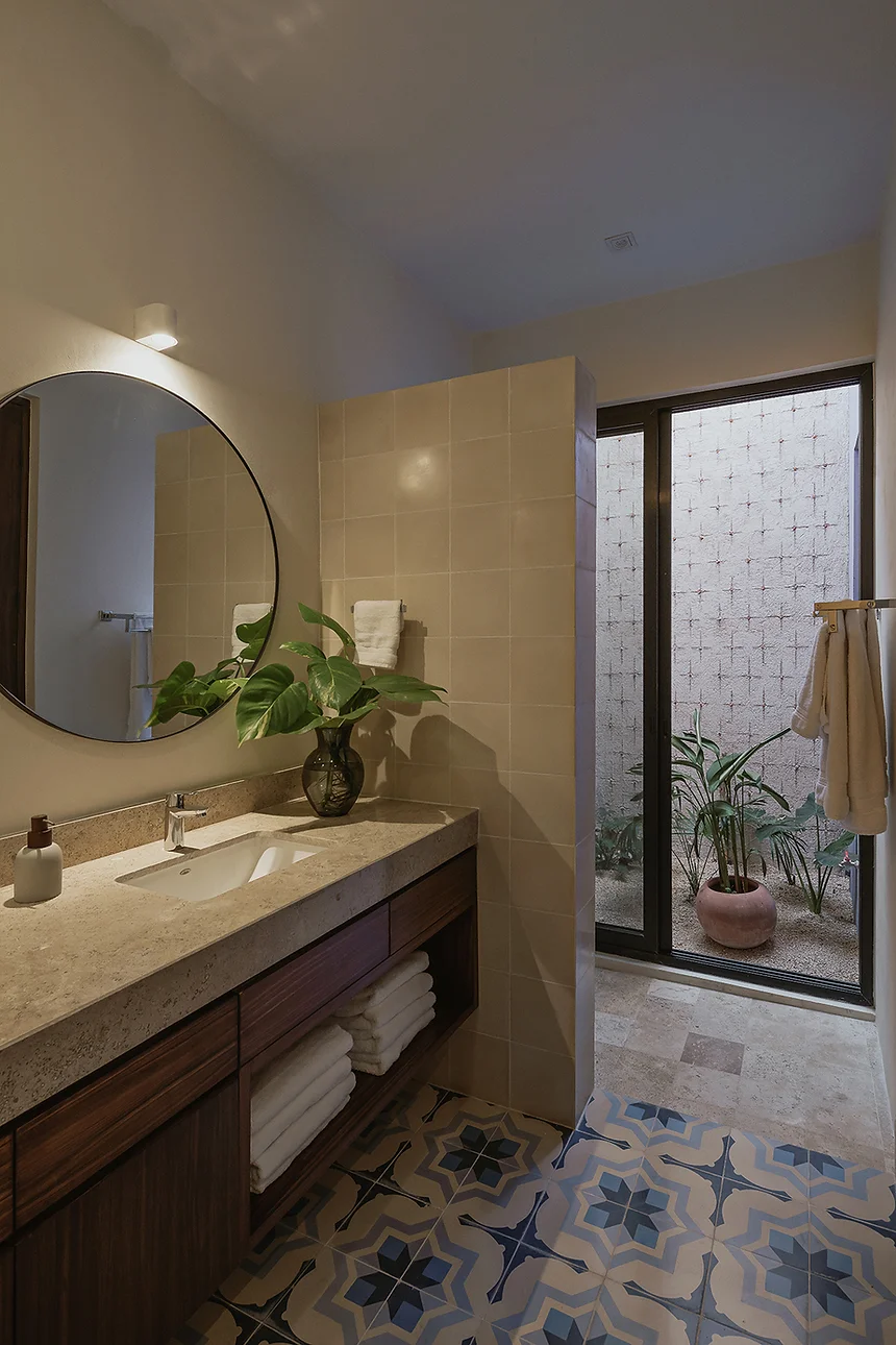 salle de bain carreaux de ciment décoration contemporaine