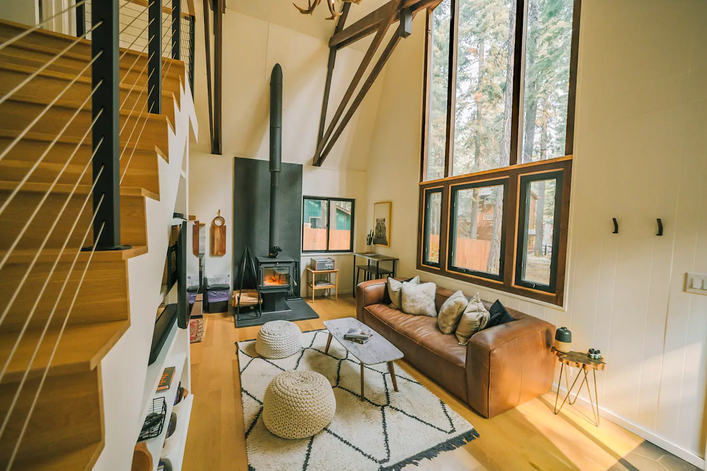 salon maison en bois