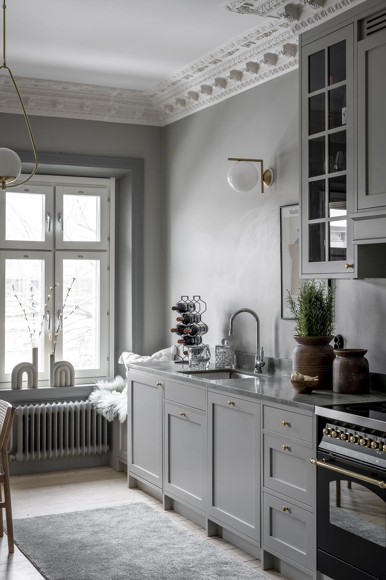 cuisine shaker grise