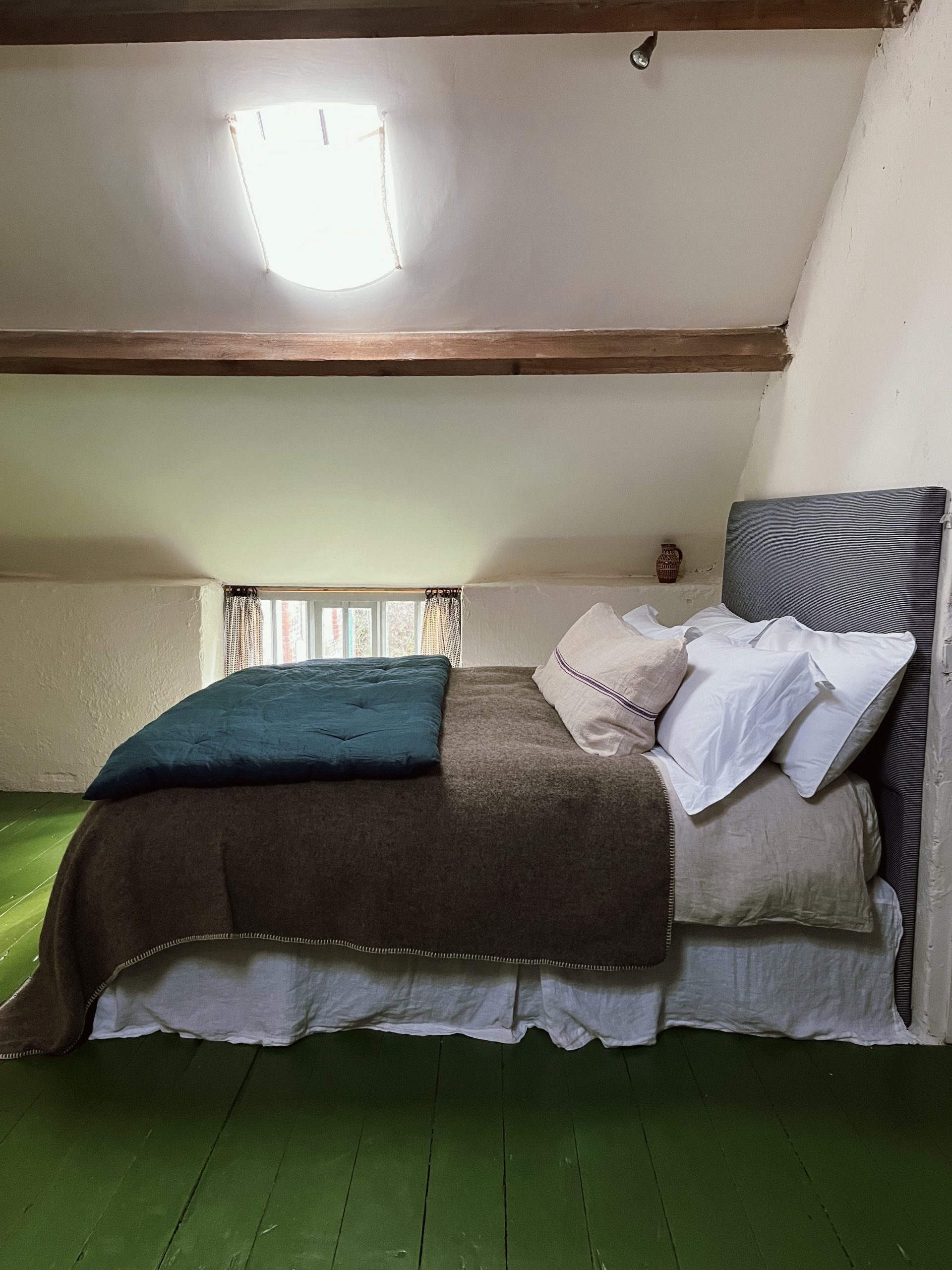 chambre sol vert cottage décoration rustique chic