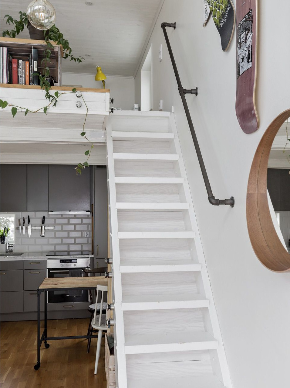 escalier pour mezzanine mini maison 33m2