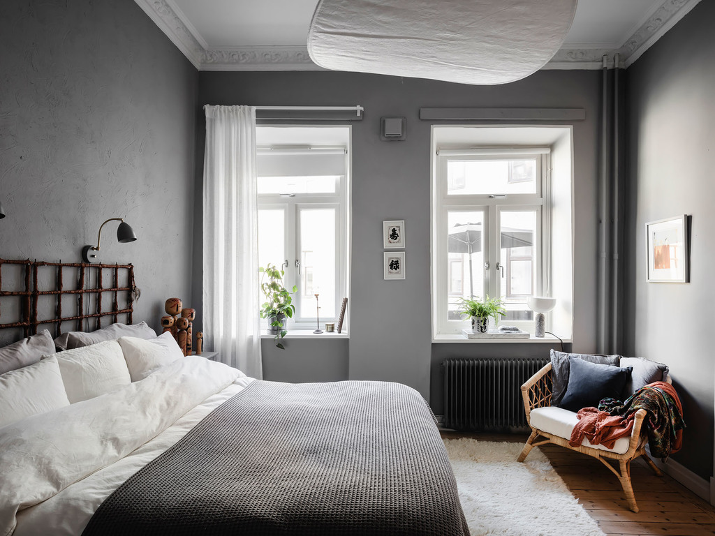 chambre grise décoration contemporaine