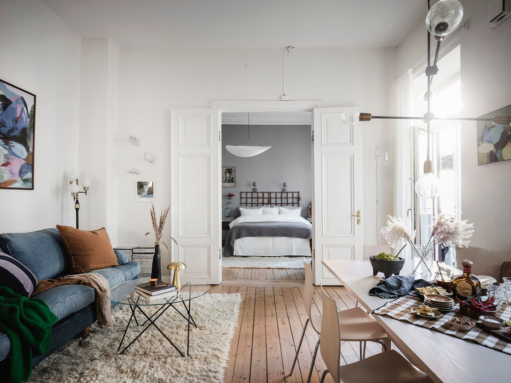 salon avec parquet décoration contemporaine