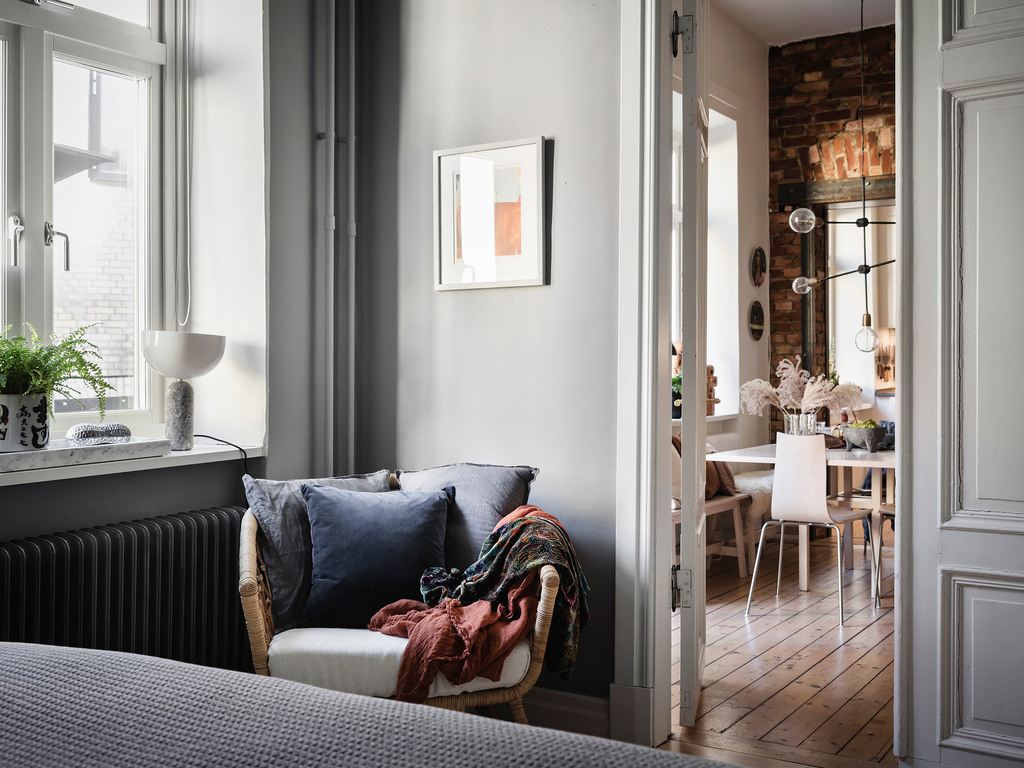 chambre murs gris