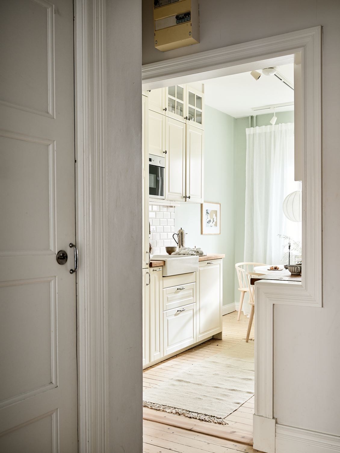cuisine mur vert décoration scandinave