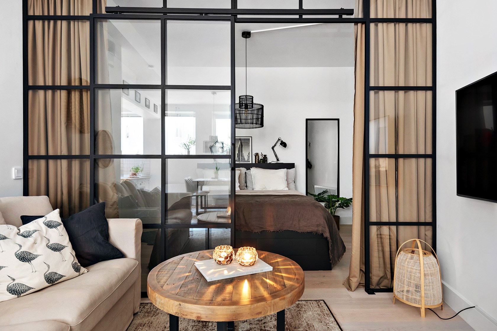 chambre avec verrière et salon décoration scandinave chambre avec verrière et salon décoration scandinave