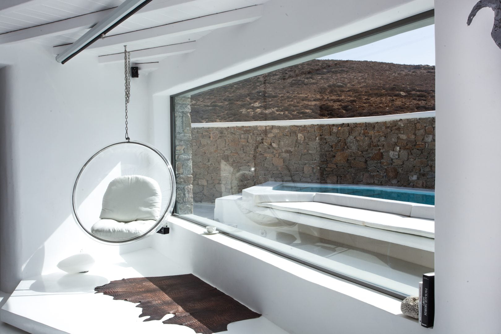 salon minimaliste maison avec piscine Mykonos salon minimaliste maison avec piscine Mykonos