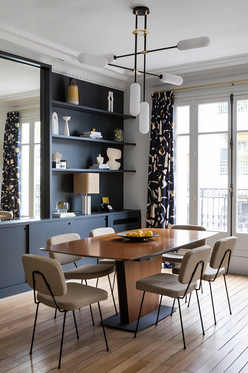 salle à manger mid-century décoration maison préférée des Français Houzz