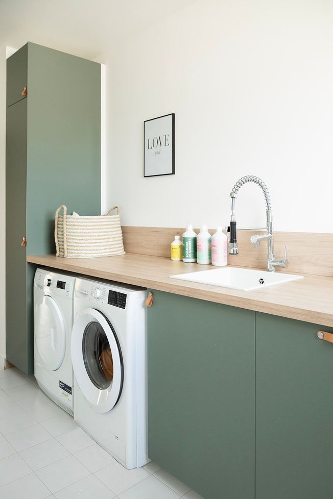 buanderie aménagée décoration maison préférée des Français Houzz