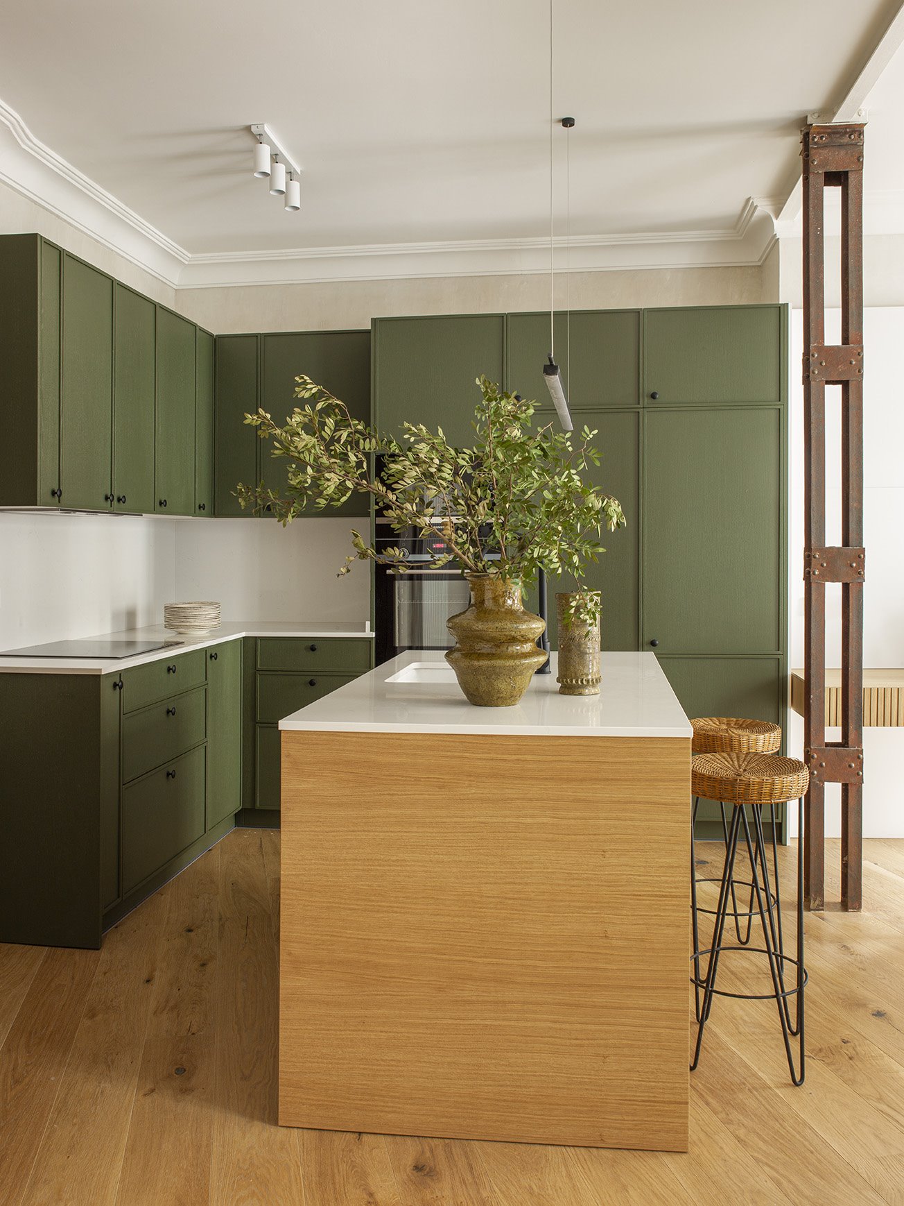 cuisine verte et bois appartement design cuisine verte et bois appartement design
