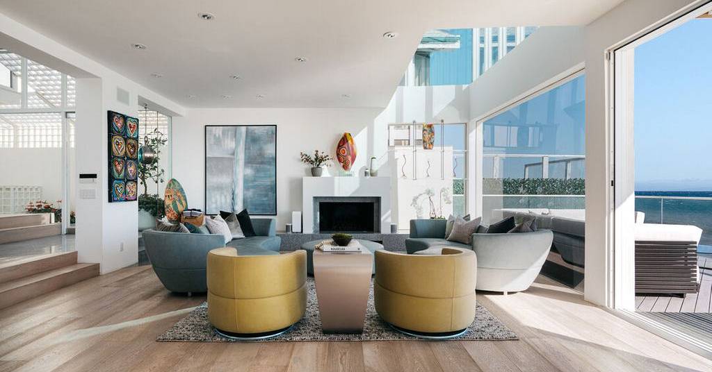 salon vue mer maison contemporaine