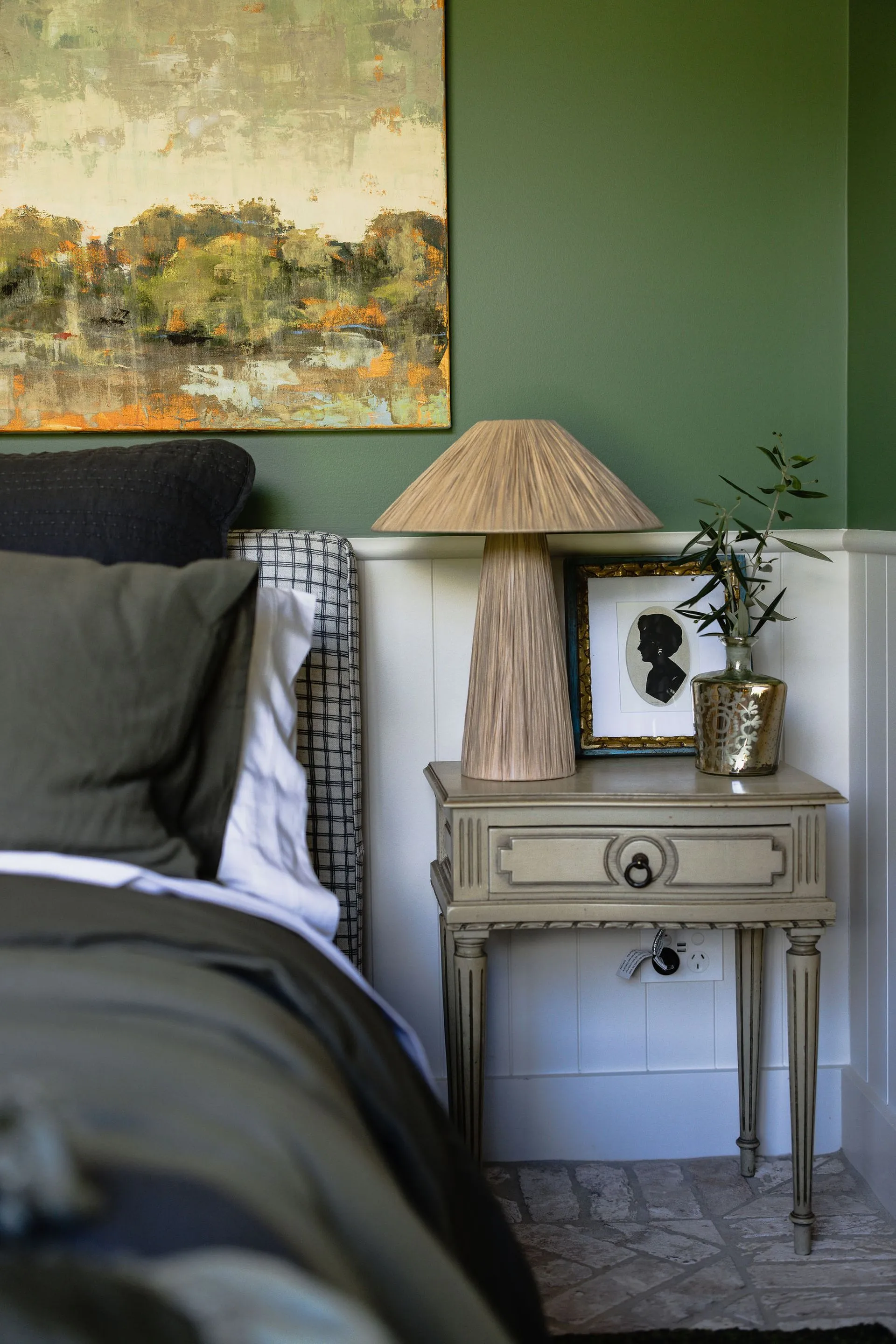 chambre décoration contemporaine verte