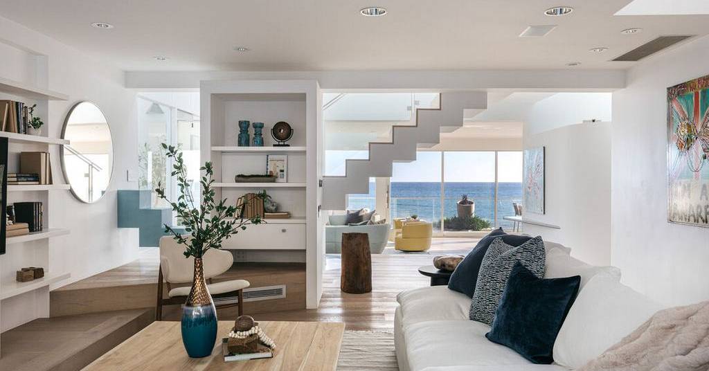 salon vue mer maison contemporaine