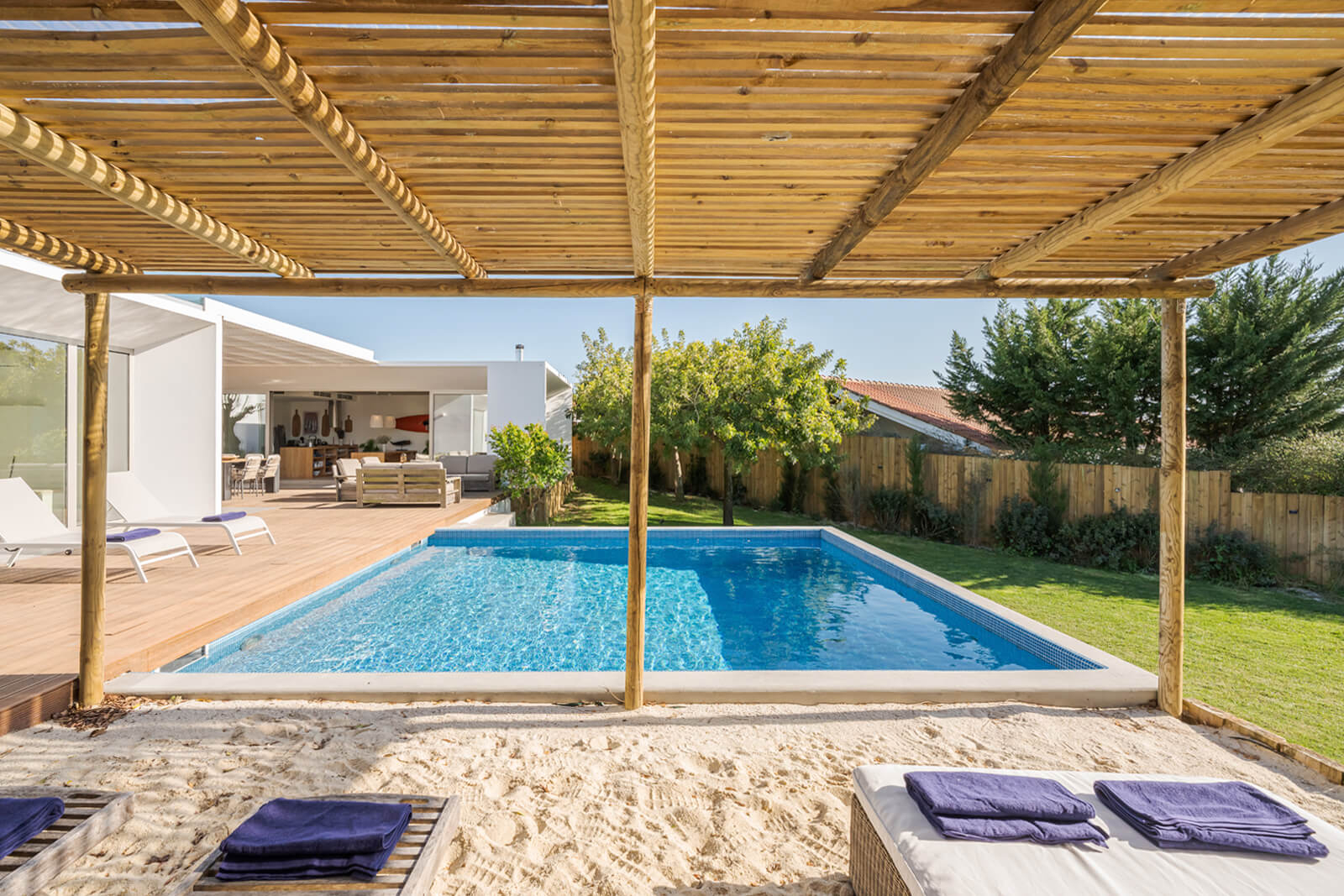 terrasse sable avec pergola bois terrasse sable avec pergola bois