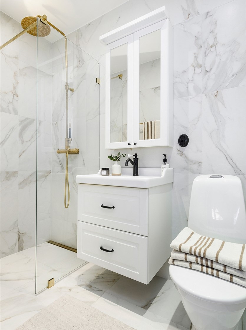 salle de bain marbre