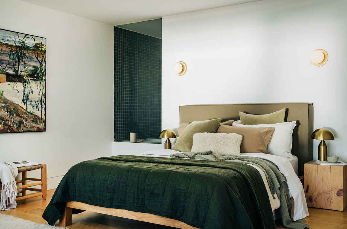 chambre décoration contemporaine verte