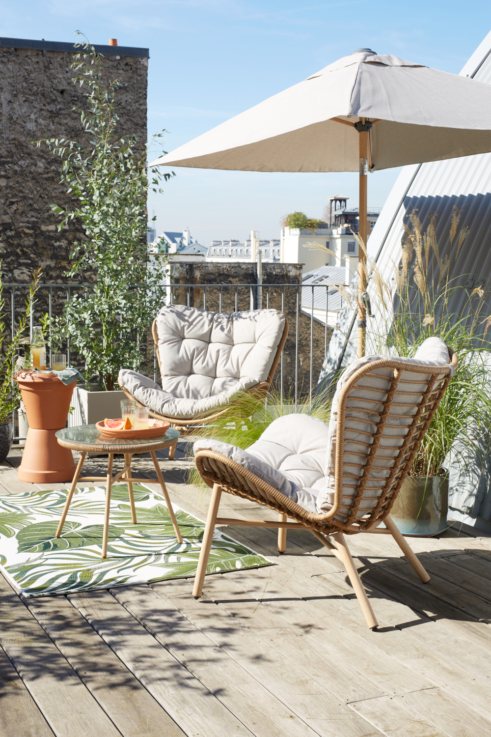 terrasse aménagée en ville