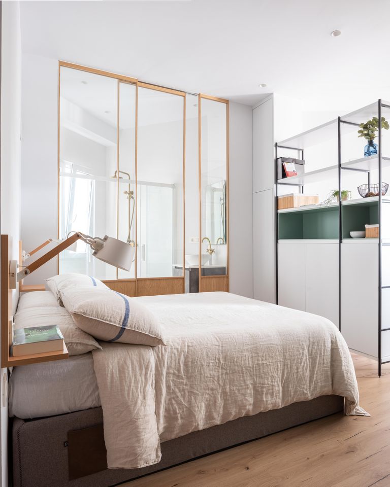 chambre avec salle de bain décoration scandinave