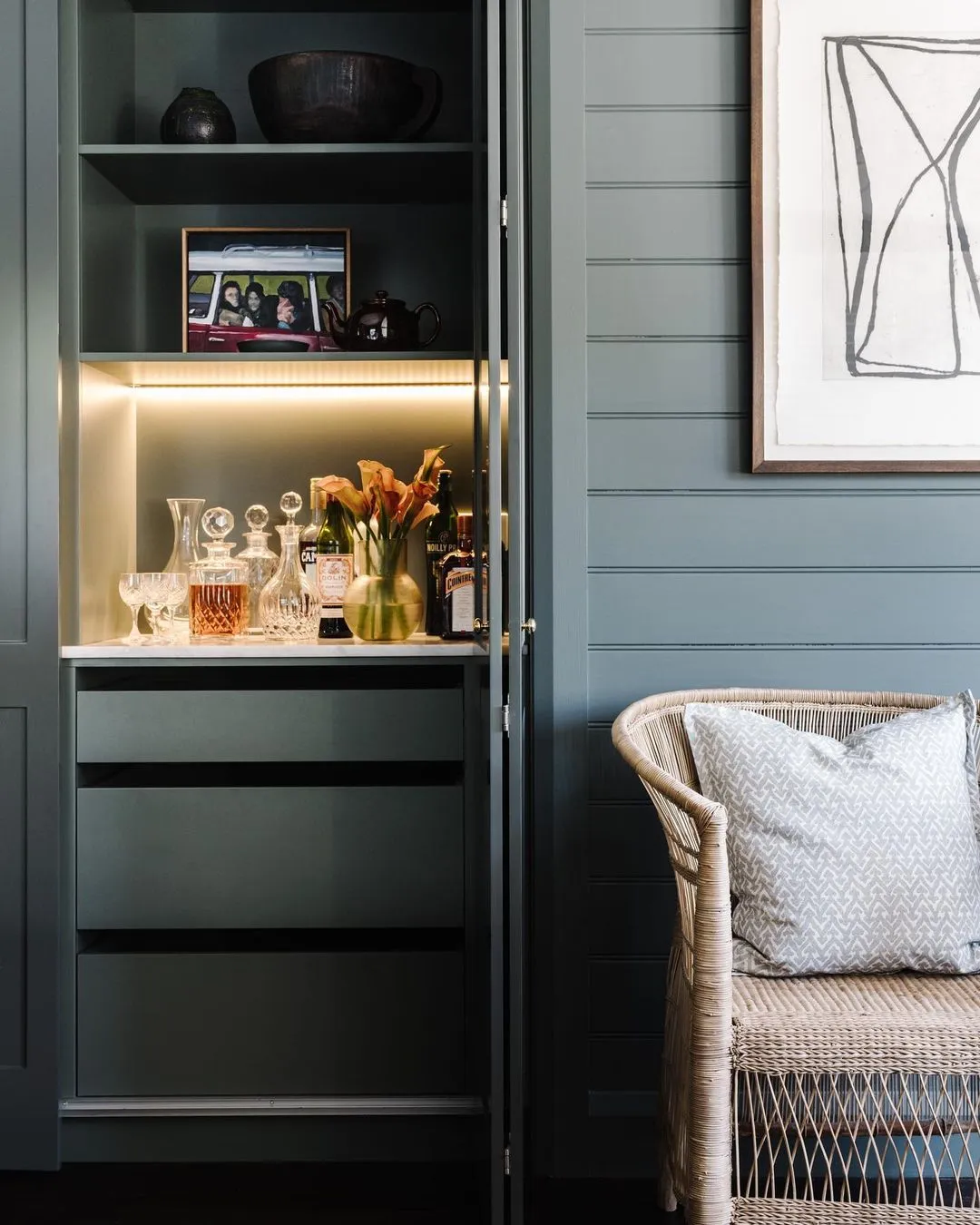 bar dans cuisine maison rénovée