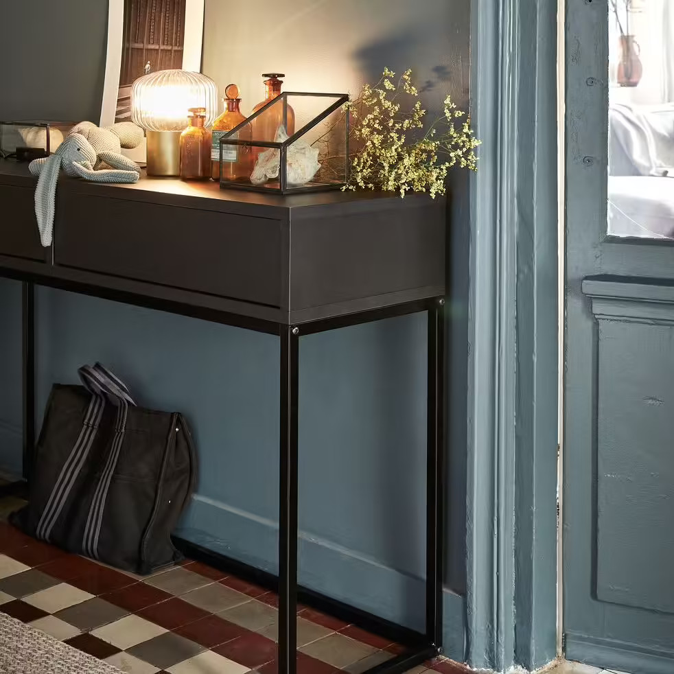 entrée carrelage à damier