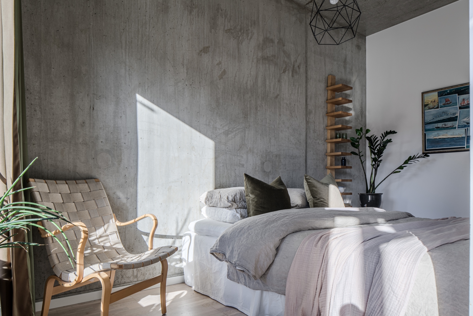 chambre duplex 88m2 décoration béton